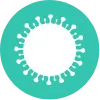 Virus icon in circle