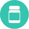 Pill bottle in circle