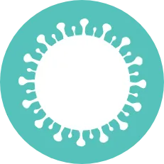 Virus icon in circle